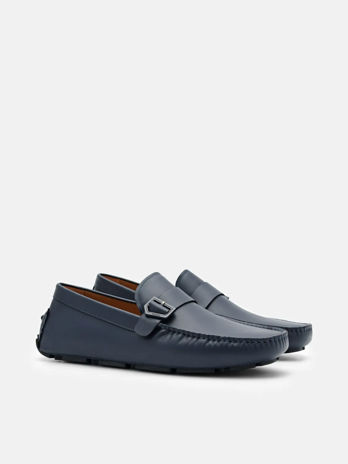 Taper Leather Driving Shoes - Navy
