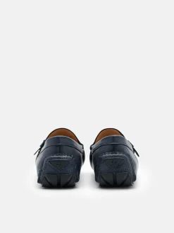 Taper Leather Driving Shoes - Navy