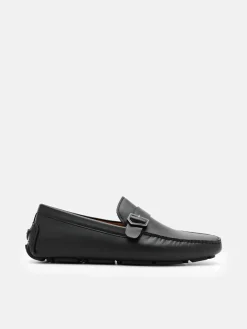 Taper Leather Driving Shoes - Black