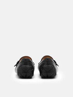 Taper Leather Driving Shoes - Black