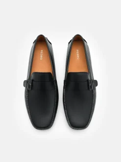 Taper Leather Driving Shoes - Black