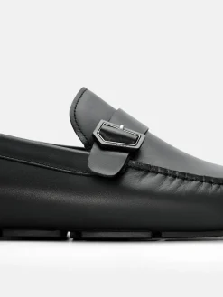 Taper Leather Driving Shoes - Black