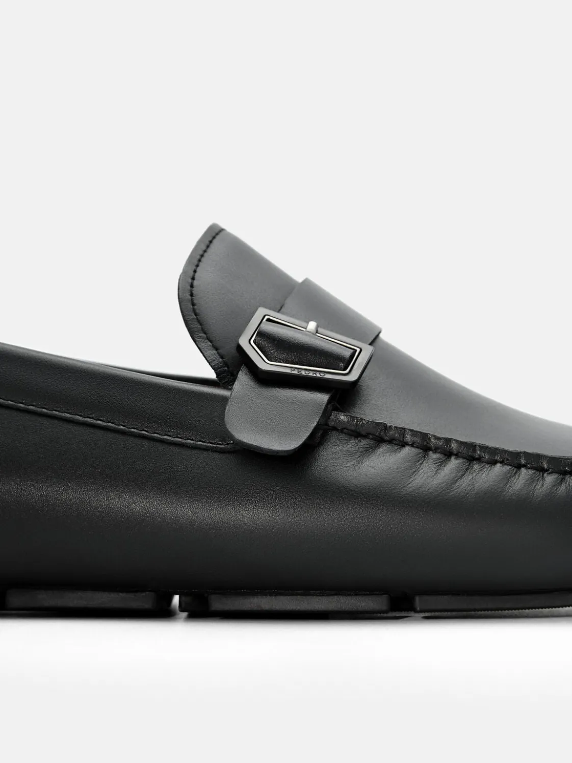 Taper Leather Driving Shoes - Black