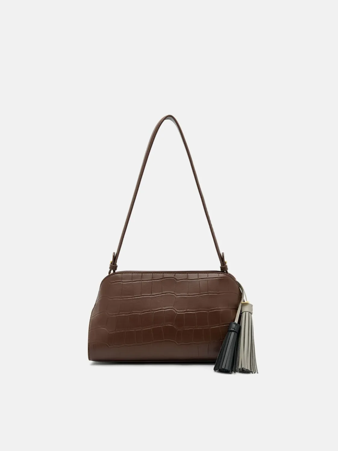 Tassel Shoulder Bag - Dark Brown