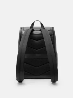 Tex Leather Backpack - Black Tumble