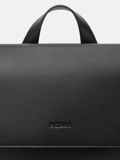 Tex Leather Backpack - Black Tumble