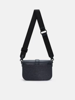 Tex Leather Crossbody Bag - Navy Fabric