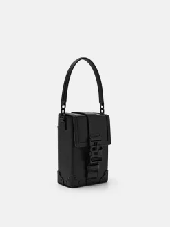 Tex Leather Crossbody Bag - Black Tumble