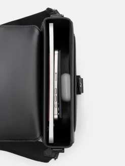 Tex Leather Crossbody Bag - Black Tumble
