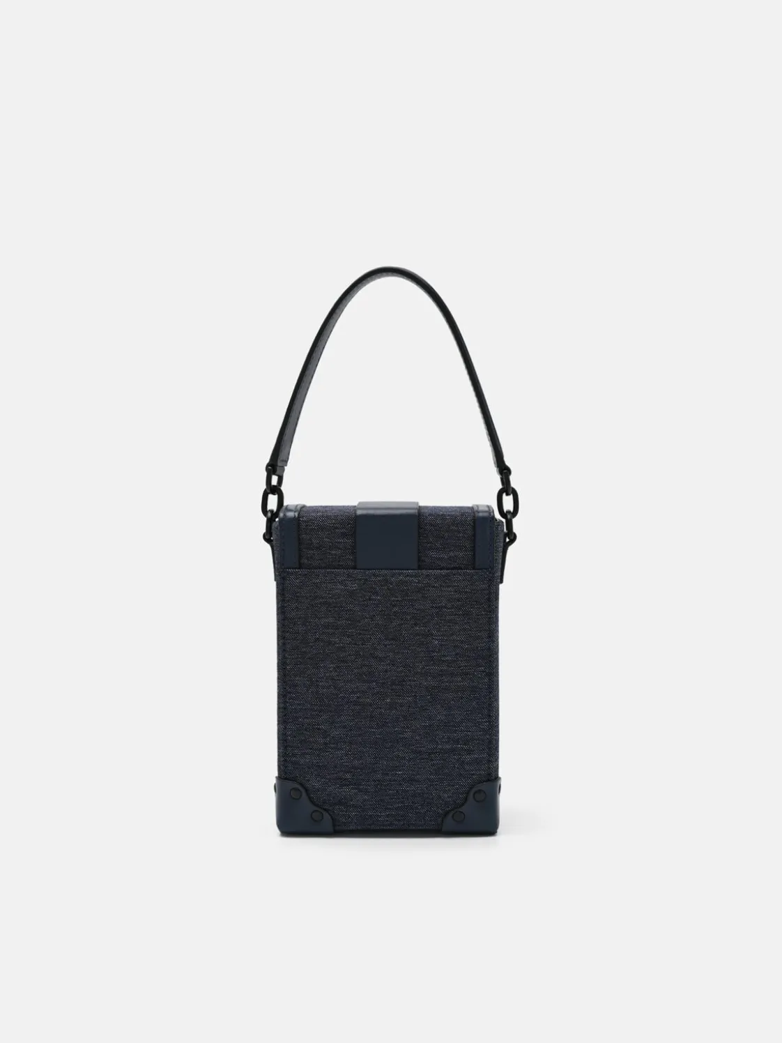 Tex Leather Crossbody Bag - Navy Fabric