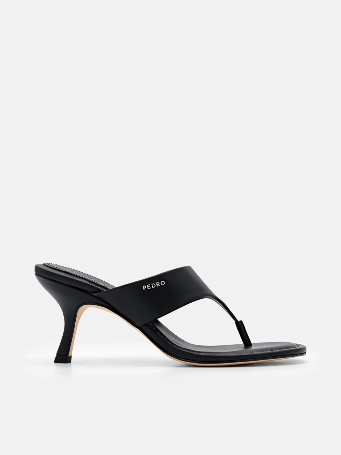 Thong Heel Sandals - Black