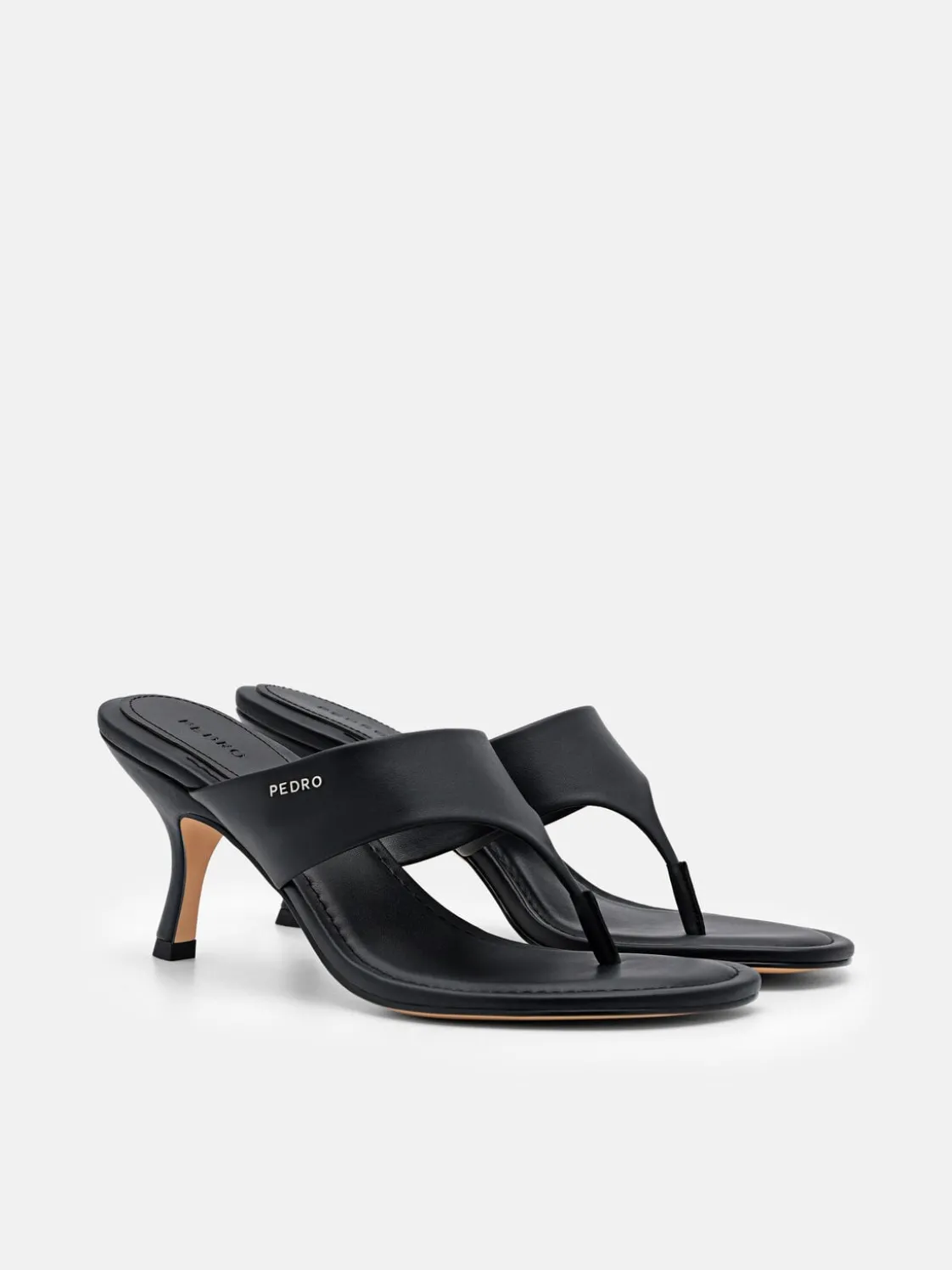 Thong Heel Sandals - Black
