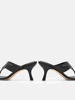 Thong Heel Sandals - Black
