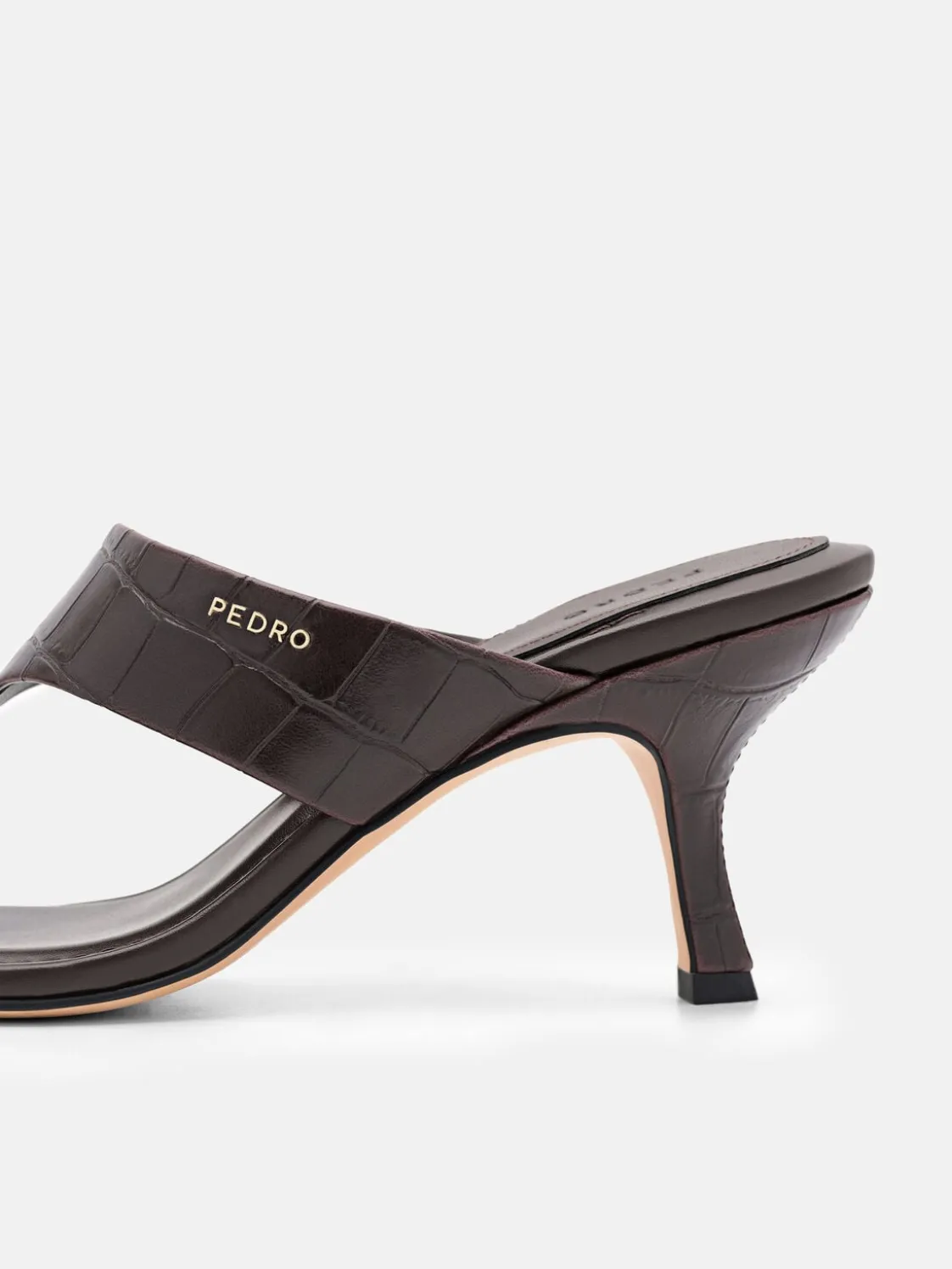 Thong Heel Sandals - Dark Brown