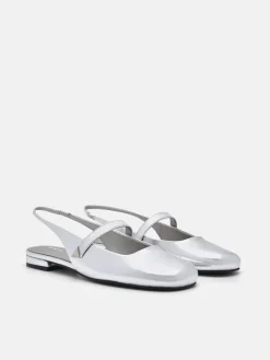 Tria Slingback Mules - Silver