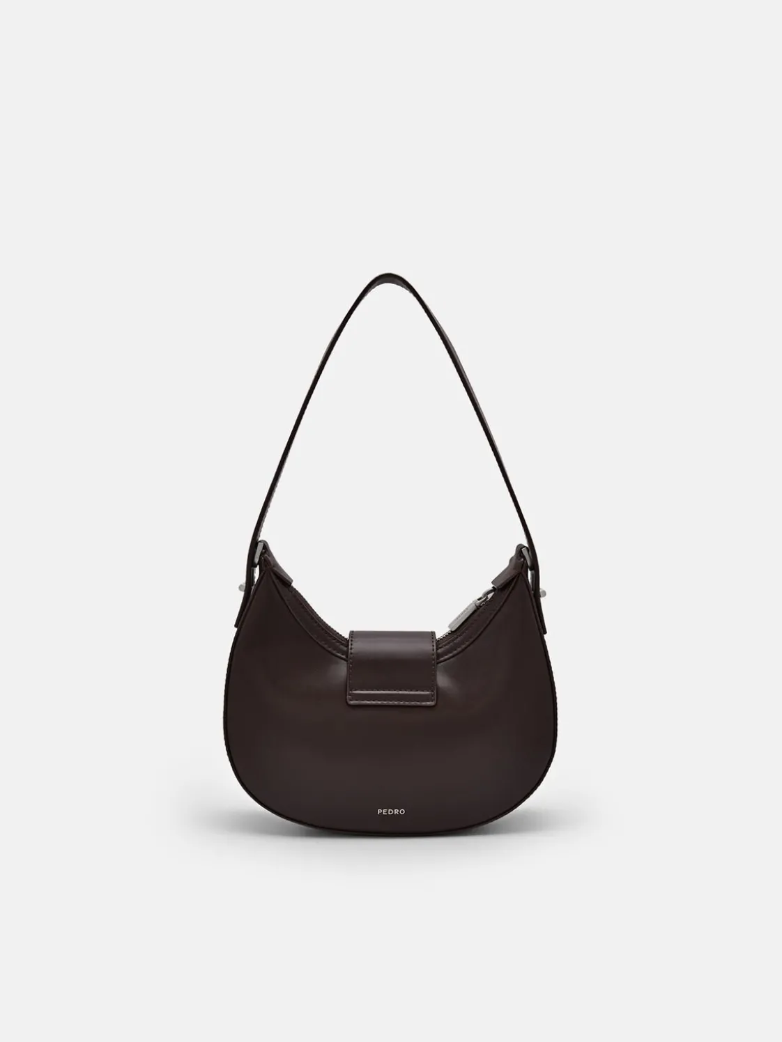 Turn-Lock Shoulder Bag - Dark Brown