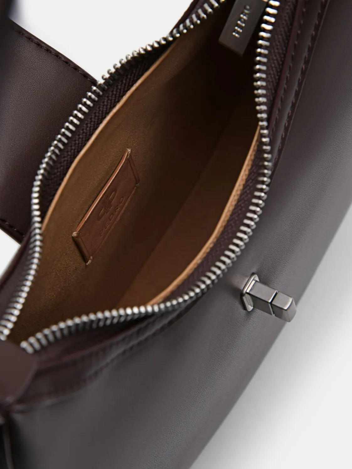 Turn-Lock Shoulder Bag - Dark Brown