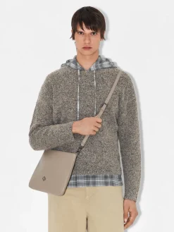 Two-Way Leather Clutch Bag - Taupe