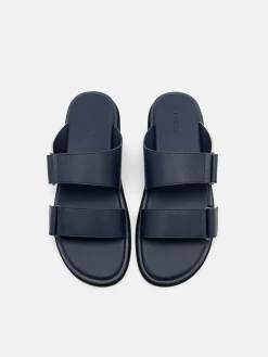 Velcro Slide Sandals - Navy