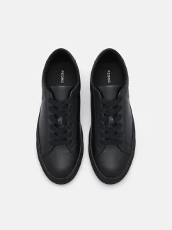 Women's Leather Sneakers - Black