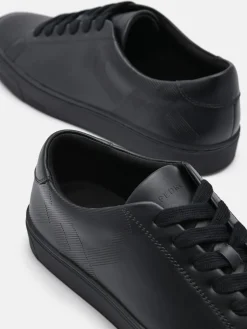 Women's Leather Sneakers - Black