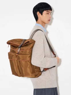 Woven Backpack - Cognac