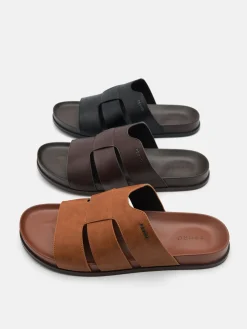 Woven Slide Sandals - Black