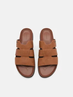 Woven Slide Sandals - Camel