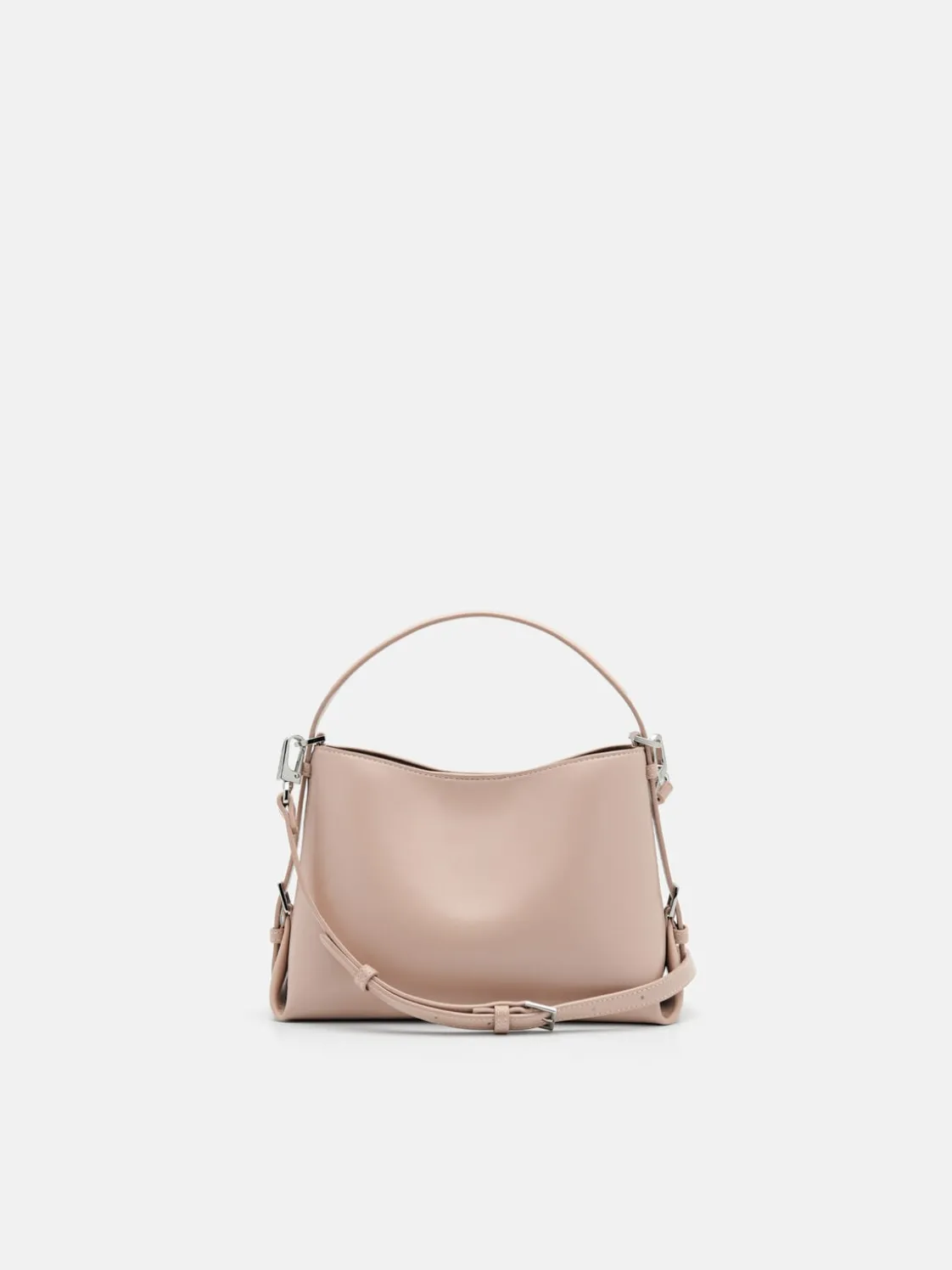 Wrinkled Handbag - Nude