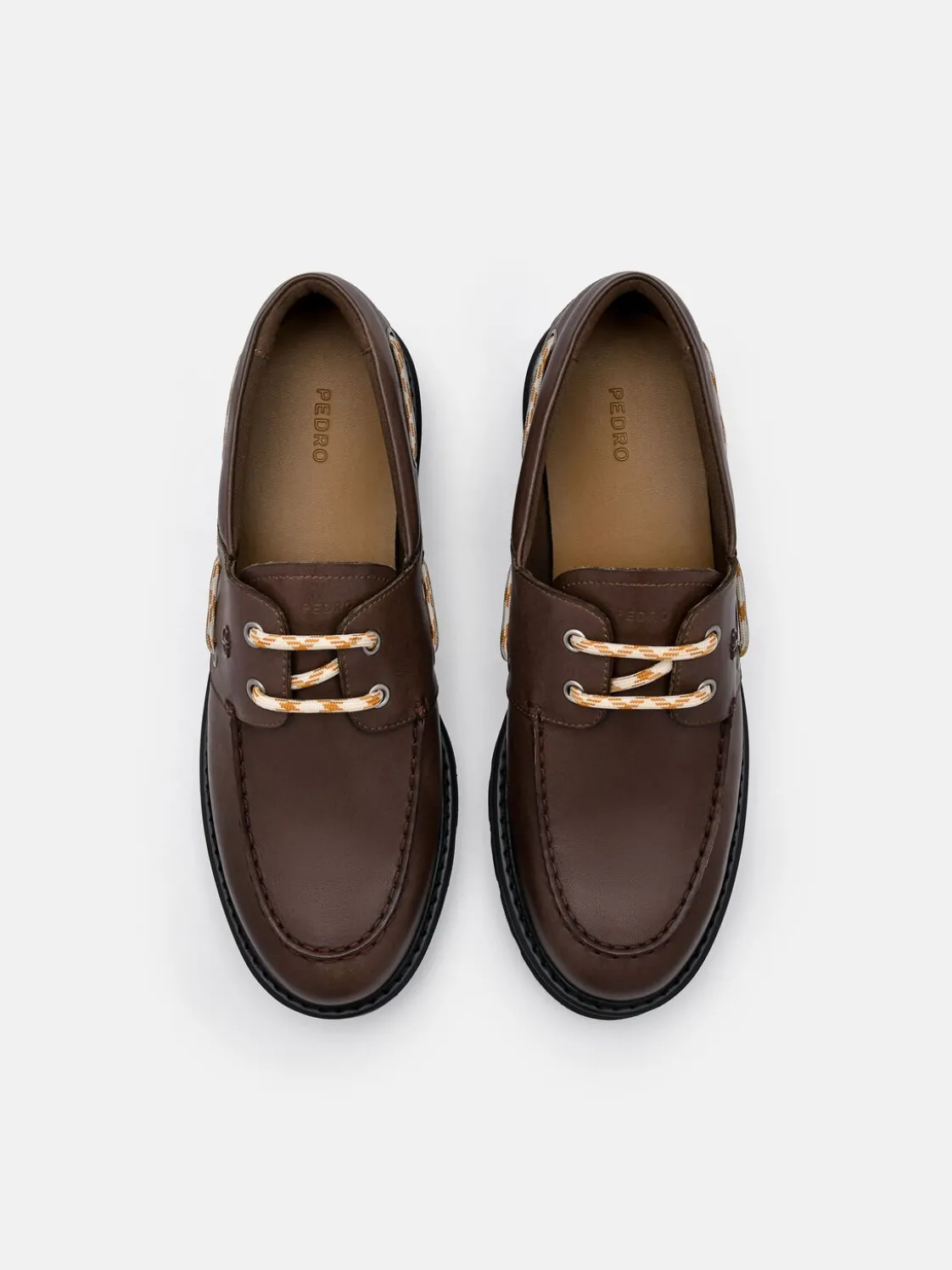 Zoya Leather Boat Shoes - Dark Brown