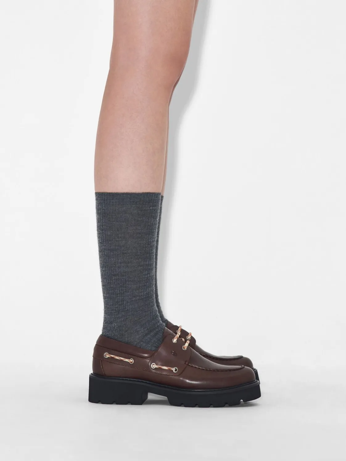 Zoya Leather Boat Shoes - Dark Brown